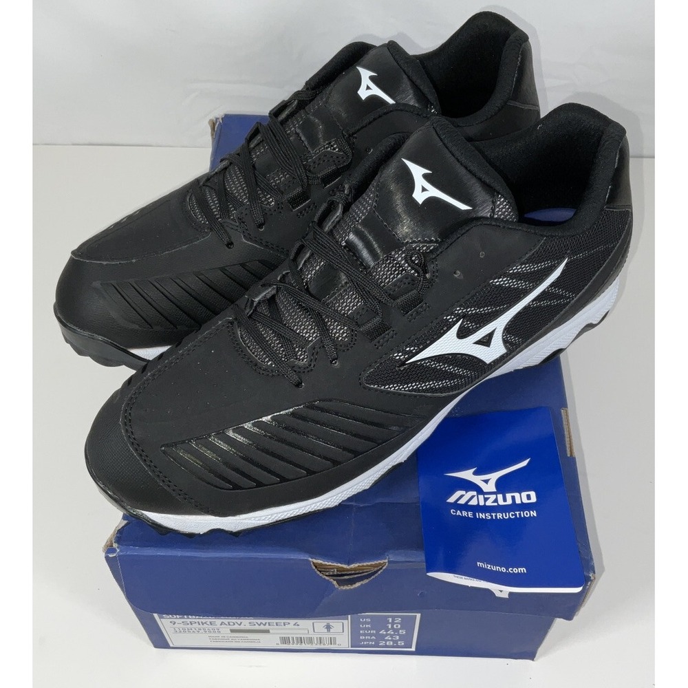 NIB Women's Mizuno 9 Spike Adv Sweep 4 Metal Softball Cleats Shoes Black Size 12